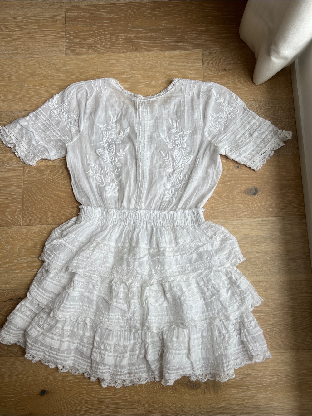 LoveShackFancy White Embroidered Ruffle Dress - Picture 11 of 16